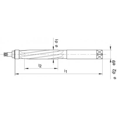 Ručné výstružník D859 HSS 19,0mm BECK - obrázek