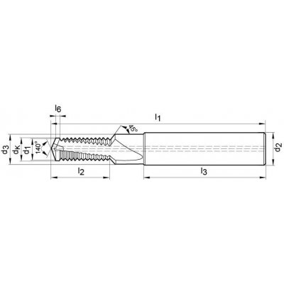 Závitová fréza tvrdokov DTMCSP TiCN stopka HA vnútorné chladenie 2xD M16 GÜHRING - obrázek