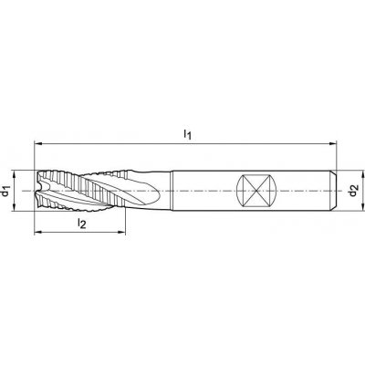 Stopková fréza krátka DIN844 HSSCo8 typ NF Z3 22mm FORMAT - obrázek