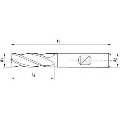 Stopková fréza krátka DIN844 HSS-Co5-PM TiAlN typ N 2mm FORMAT - obrázek