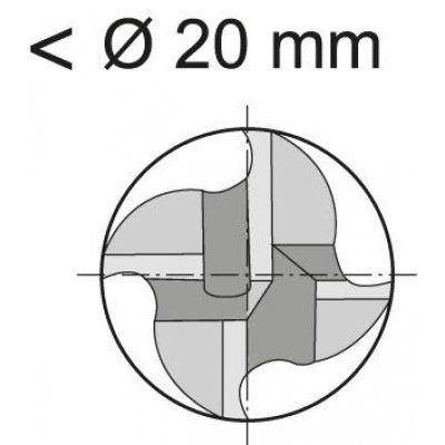 Stopková fréza krátka DIN844 HSSCo8 typ NF Z4 6mm FORMAT - obrázek