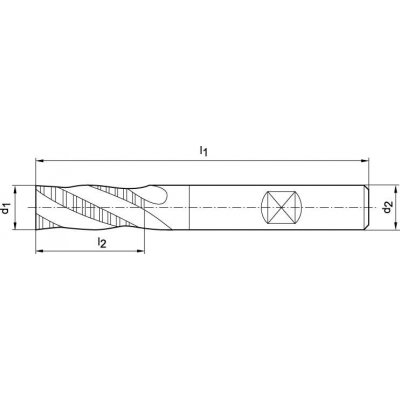 Stopková fréza krátka DIN844 HSSCo8 typ NF Z4 12mm FORMAT - obrázek