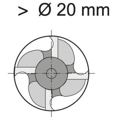 Stopková fréza krátka DIN844 HSSCo8 typ NF Z4 20mm FORMAT - obrázek