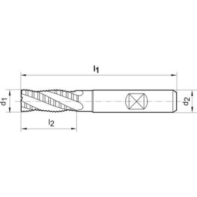 Hrubovacia fréza krátka DIN844 HSSCo8 TiAlN typ HR 6mm FORMAT - obrázek