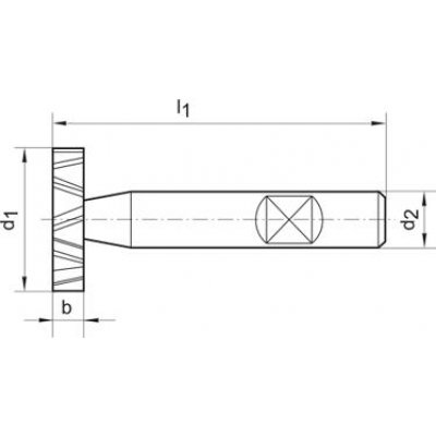 Fréza na úzke drážky krátka DIN850 HSSCo8 TiAlN typ N tvar D 13,5x2mm FORMAT - obrázek