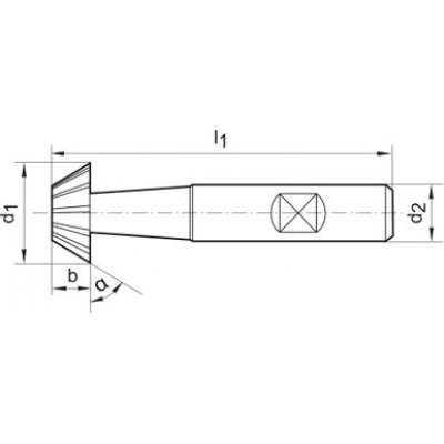 Uhlová fréza DIN1833 HSSCo5 tvar D 60 ° 32mm FORMAT - obrázek