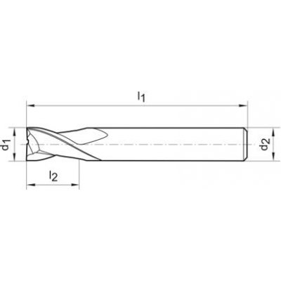 Stopková fréza krátka DIN6527 tvrdokov Z2 stopka HA 10mm FORMAT - obrázek