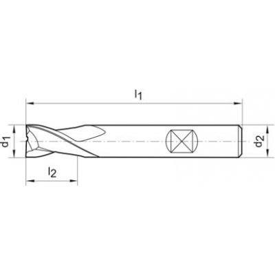 Stopková fréza krátka DIN6527 tvrdokov TiAlN Z2 stopka HB 2mm GÜHRING - obrázek