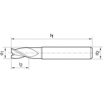 Stopková fréza krátka DIN6527 tvrdokov TiAlN Z3 10mm GÜHRING - obrázek