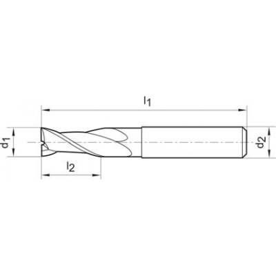 Stopková fréza dlhá DIN6527 tvrdokov Z2 stopka HA 3,8mm FORMAT - obrázek