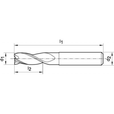 Stopková fréza dlhá DIN6527 tvrdokov TiAlN Z3 stopka HB 2mm FORMAT - obrázek