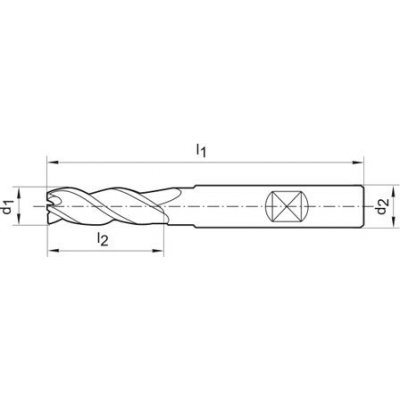 Stopková fréza dlhá DIN6527 tvrdokov TiAlN Z3 45 ° 3mm FORMAT - obrázek