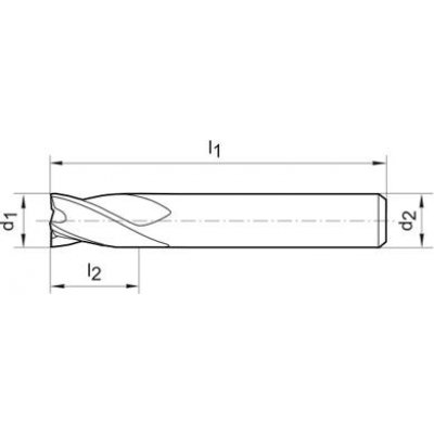 Stopková fréza krátka DIN6527 tvrdokov Z4 stopka HA 10mm FORMAT - obrázek