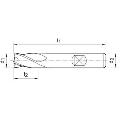 Stopková fréza krátka DIN6527 tvrdokov TiAlN Z4 2,0mm FORMAT - obrázek