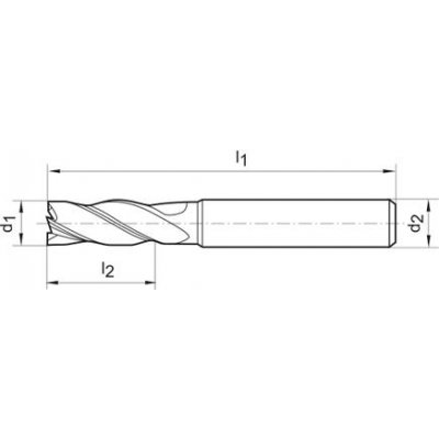 Stopková fréza krátka tvrdokov TiAlN stopka HB Z4 2mm / D6mm FORMAT - obrázek