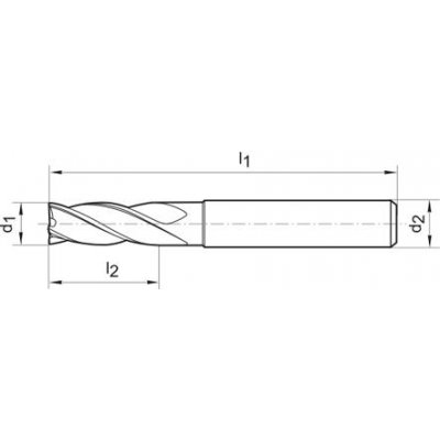 Stopková fréza dlhá DIN6527 tvrdokov TiAlN stopka HB Z4 4,0mm FORMAT - obrázek