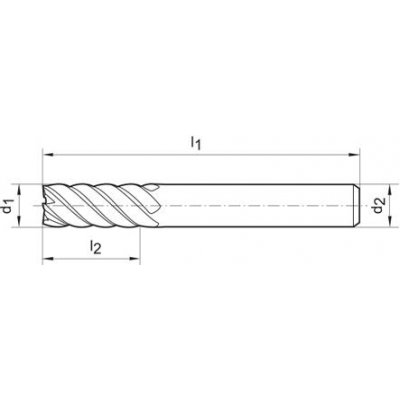 Viaczubová fréza dlhá DIN6527 tvrdokov TiAlN typ N stopka HB Z6-8 8,0mm FORMAT - obrázek