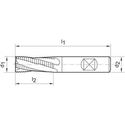 Hrubovacia fréza dlhá DIN6527 tvrdokov TiAlN typ HR stopka HB 12mm FORMAT stopka HB - obrázek