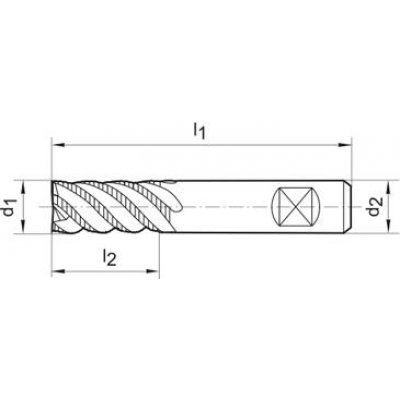 Hrubovacia fréza tvrdokov TiAlN typ HRF stopka HB Z4 12mm FORMAT - obrázek