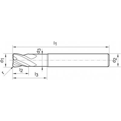 Toroidná fréza tvrdokov hliník nano leštená Z3 6 / 0,5mm GÜHRING - obrázek