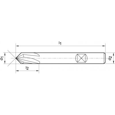 Odihlovacia fréza NC DIN6527 tvrdokov TiAlN 120 ° 12mm FORMAT GT - obrázek