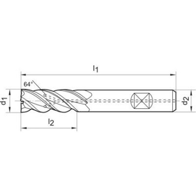 Ratio fréza dlhá DIN6527 tvrdokov FIRE typ INOX stopka HB Z4 6,0mm GÜHRING - obrázek