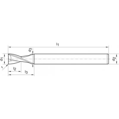 Stopková fréza z masívneho tvrdokovu typ W stopka HA Z2 25 ° 2mm FORMAT - obrázek