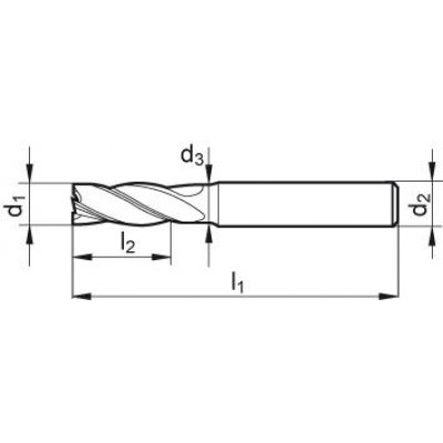 Ratio fréza dlhá DIN6527 tvrdokov FIRE INOX Z4 stopka HA 4mm GÜHRING - obrázek