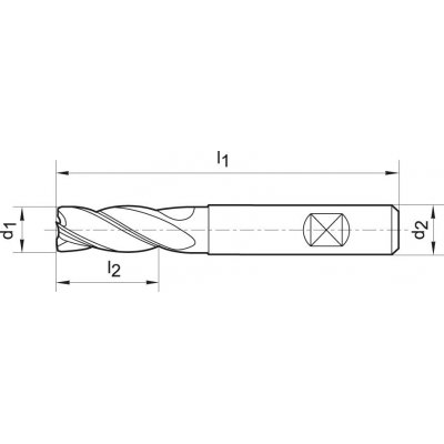 Stopková fréza HPC dlhá tvrdokov TiAlN typ INOX 35/38 ° Z3 3mm FORMAT GT - obrázek