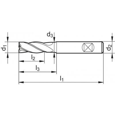 Stopková fréza HPC dlhá tvrdokov TiLAN 5/38 ° typ UNI Z4 EF 3mm FORMAT GT - obrázek