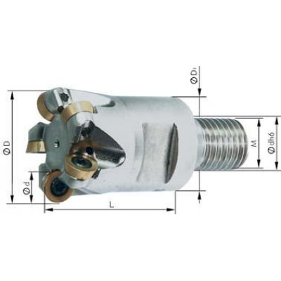 Fréza so závitom s AG Z5 vnútorné chladenie M16 D42mm Z 5 pre RD - obrázek