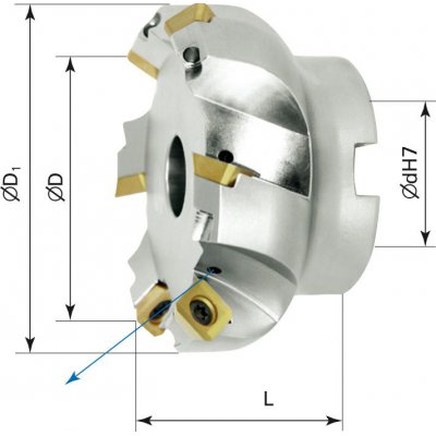 Rovinná nástrčná fréza vnútorné chladenie 45 ° Z7 SEETO / SEEW D100mm - obrázek