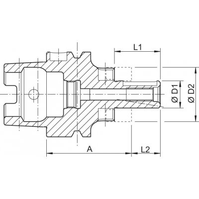 Kombinovaný unášač pre nástrčné frézy DIN69893A HSK-A63 22x60mm Haimer - obrázek