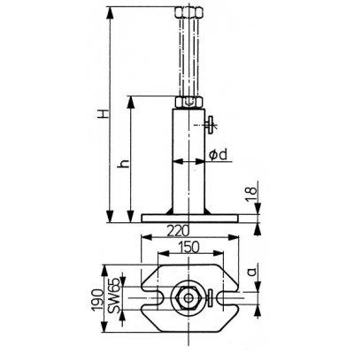 Skrutkovacia podpierka ťažká 280-460mm AMF - obrázek