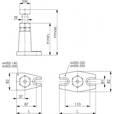 Skrutkovacia podpierka rozmer 140 72553 100-140mm AMF - obrázek