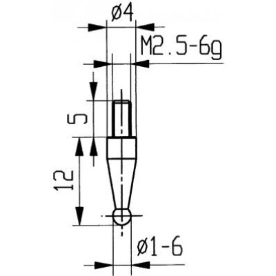 Merací snímač tvrdokov gulička typ 18 / 1,0mm Käfer - obrázek