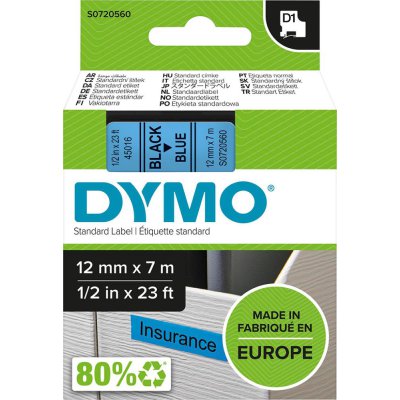 Popisovacia páska D1 45016 čierna / modrá 12mmx7m DYMO