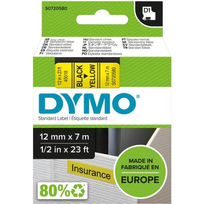 Popisovacia páska D1 45018 čierna / žltá 12mmx7m DYMO