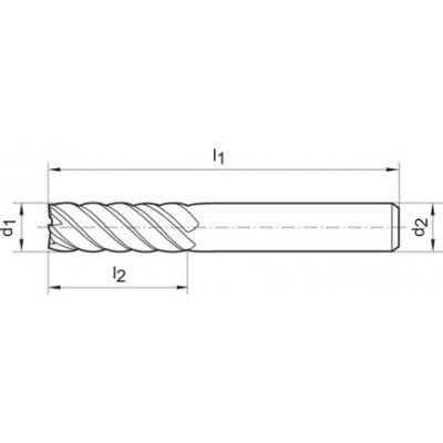 Stopková fréza extra dlhá tvrdokov ALTIN + Z6 45 ° 16mm FORTIS - obrázek