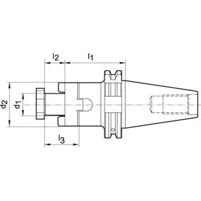 Kombinovaný unášač pre nástrčné frézy krátky SK40 40mm FORTIS - obrázek