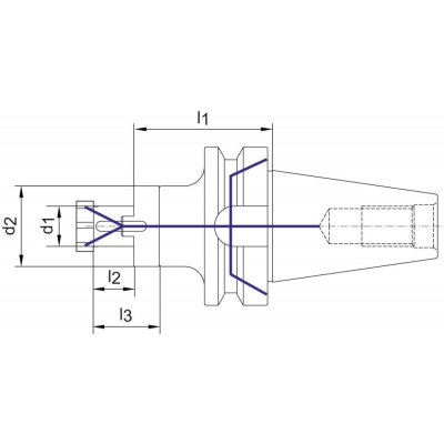 Kombinovaný unášač pre nástrčné frézy JISB6339ADB BT40 32mm krátky FORTIS - obrázek