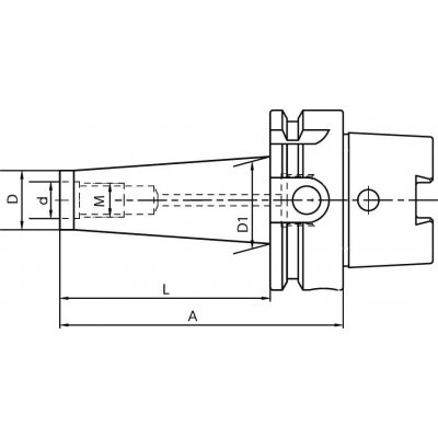 Upínač pre frézy so závitom DIN69893 A HSK-A63 M6x50mm FORTIS - obrázek