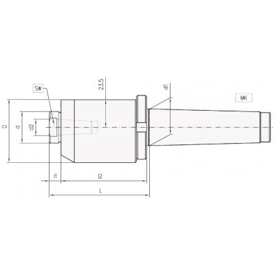 Sústružnícky hrot pre CNC vysoký výkon unášaný MK3 úzky CONZELLA - obrázek