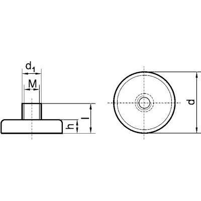 Plochý magnet so závitom 50x22mm FORMAT - obrázek