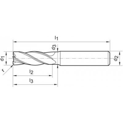 Kopírovací fréza HSC výrobní norma tvrdokov Signum HA Z4 dlouhá 3/0,5 mm Gühring - obrázek
