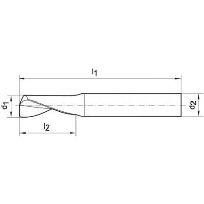 Jednozubá fréza VHM 1,0mm Z1 HA TA-C Format GT - obrázek