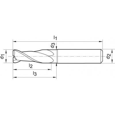 Stopková fréza na vrtané drážky, tvrdokov, hliník 5,0mm Z2 HA TA-C Format GT - obrázek