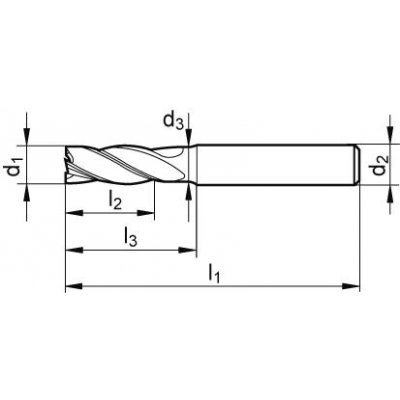 Stopková fréza Vhm 16,0mm Z3 dl.,VCH,HB TA-C Format GT - obrázek