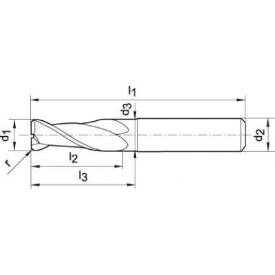 Toroidní fréza tvrdokov 5/0,3mm Z2 str. HA TA-C Format GT - obrázek