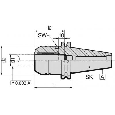 Pruzné sklicidlo hydro DIN69871ADB SK4020x64,5mm tezké Gühring - obrázek